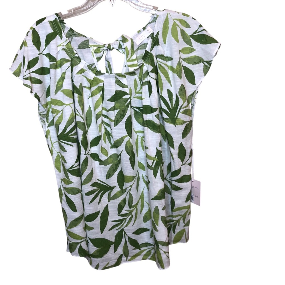 NEW Lauren Conrad Tropical Summer Top Plus Size XXL Leafy Garden Cruise Vacation